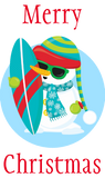 Discover Surfing Snowman Merry Christmas