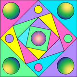 Discover - fun geometric colorful bright