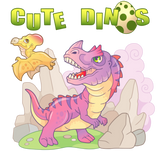 Discover cartoon cute dinosaurs