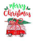 Discover Vintage Red Bus With Merry Christmas Tree