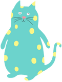 Discover Cute Turquoise Spotted Cute Cat