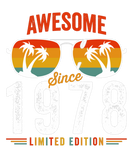 Discover Awesome Since 1978 Birthday Retro Vintage 44 45 Ye