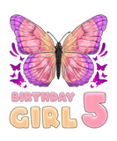 Discover Kids Birthday Girl 5 Year Old, Pink Butterfly Birt