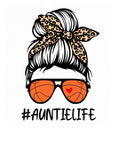 Discover Bleached Basketball Auntie Life Leopard Messy Bun Sleeveless