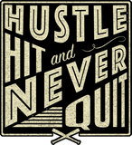 Discover Baseball Hustle Hit & Never Quit, Back Print