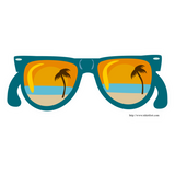 Discover Beachy Illustrated Sunset Vacation Sunglasses
