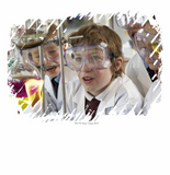 Discover Group of children (9-12) watching experiment in
