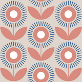Discover Scandinavian retro floral pattern,retro flower,vin polo