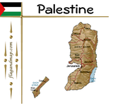 Discover Palestine Map + Flag + Title
