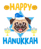 Discover Happy Hanukkah Cute Pug Dog Menorah Jewish Proud H