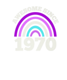 Discover Awesome Since 1970 Purple Retro Rainbow Womens Bir