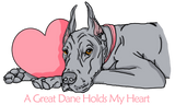 Discover Great Dane Holds Heart Blue