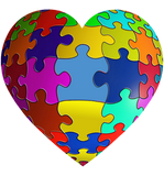 Discover Autism Awareness Puzzle Heart Pocket Graphic