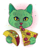 Discover Cool cosmic cat holding taco in one hand