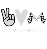 Discover Peace Love Racing Race Flag, Racing Design