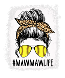 Discover Bleached Softball Mawmaw Life Leopard Messy Bun Ga