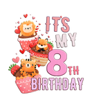 Discover Kids Animal Cupcake Its My 8Th Birthday Girl 8 Yea