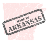 Discover Made in Arkansas Grunge Map Ladies Pink Raglan