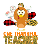 Discover One Thankful Teacher Turkey Thanksgiving Day Leopa