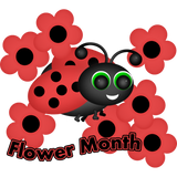 Discover Flower Month Ladybug with Red Flowers