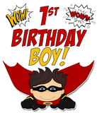 Discover 1st Birthday Boy Comic Book Superhero Theme