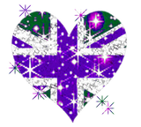 Discover UK Flag sparkly heart kids
