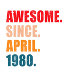 Discover Awesome Since April 1980 Vintage Personalized Birt