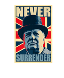 Discover Winston Churchill Never Surrender British Flag Pos