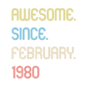 Discover Awesome Since February 1980 Vintage 42Th Birthday
