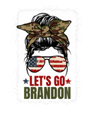 Discover Let's Go Brandon Camo Messy Hair American Wo