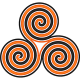 Discover Orange and Black Samhain Celtic Triskele