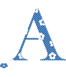Discover alphabet A with flower pattern (blue)