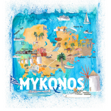 Discover Mykonos Greece Illustrated Map with Landmarks