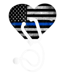 Discover American Flag Heart With Police Thin Blue Line Nur