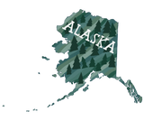 Discover Alaska State Map Illustration