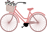 Discover OLD FASHIONED PINK BICYCLE WITH FLOWER BASKET