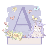 Discover Personalize Letter A With Unicorn Monogram