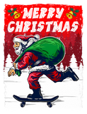 Discover Christmas skateboarding Santa funny