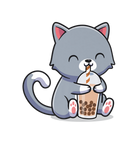 Discover Cat Boba Tea Funny Kitten Feline Drinking Bubble T