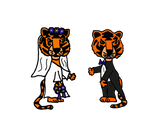 Discover Funny Bride and Groom Tiger Wedding Art