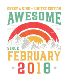 Discover Awesome Since February 2018 Vintage 4Th Birthday