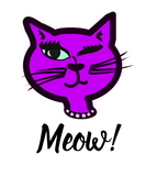 Discover Cute Winky Purple Cartoon Cat