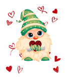 Discover Cute Gnome Holding Heart Leopard Red Plaid Valenti