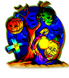 Discover Halloween Zombies Tree Mask Pumpkin Grave Bat Lamp