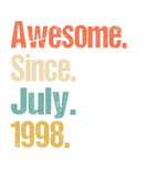 Discover Awesome Since July 1998 24Th Birthday Vintage