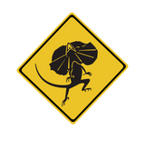 Discover Frill-necked Lizards Crossing, Traffic Sign, AU