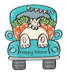 Discover Simple Cute Bunny Car Carrot Happy Easter Day Grap