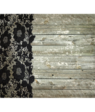 Discover country bohemian Black lace old rustic barnwood