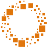 Discover Orange circle squares pattern dizzy round am1