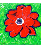 Discover Bright Red Anemone Painting